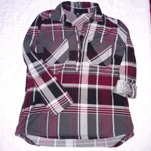 3/4 sleeve, Quater button Flannel